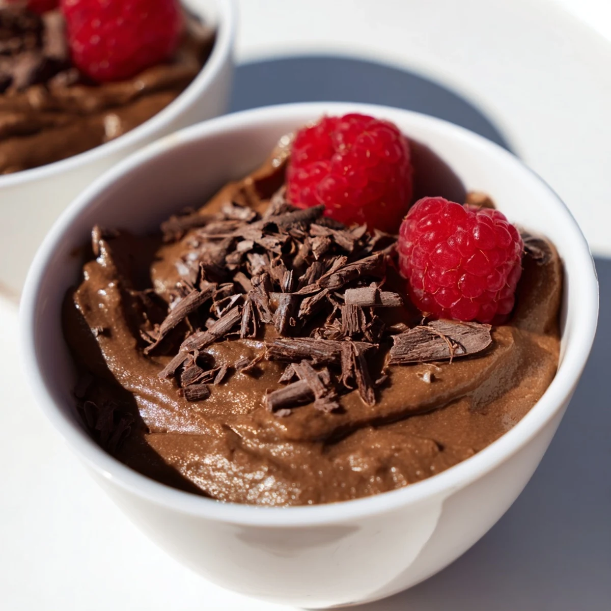 Creamy texture and deep color of the simple 3-ingredient chocolate avocado mousse, perfect dessert!
