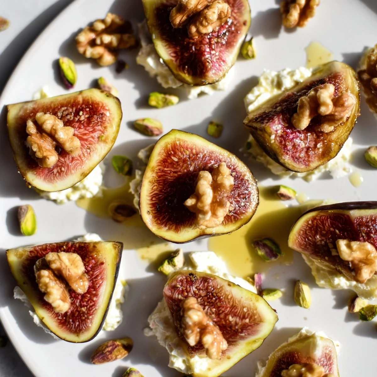 A beautifully arranged Fig and Walnut Star Board with sweet figs and crunchy walnuts, perfect vegan appetizer.
