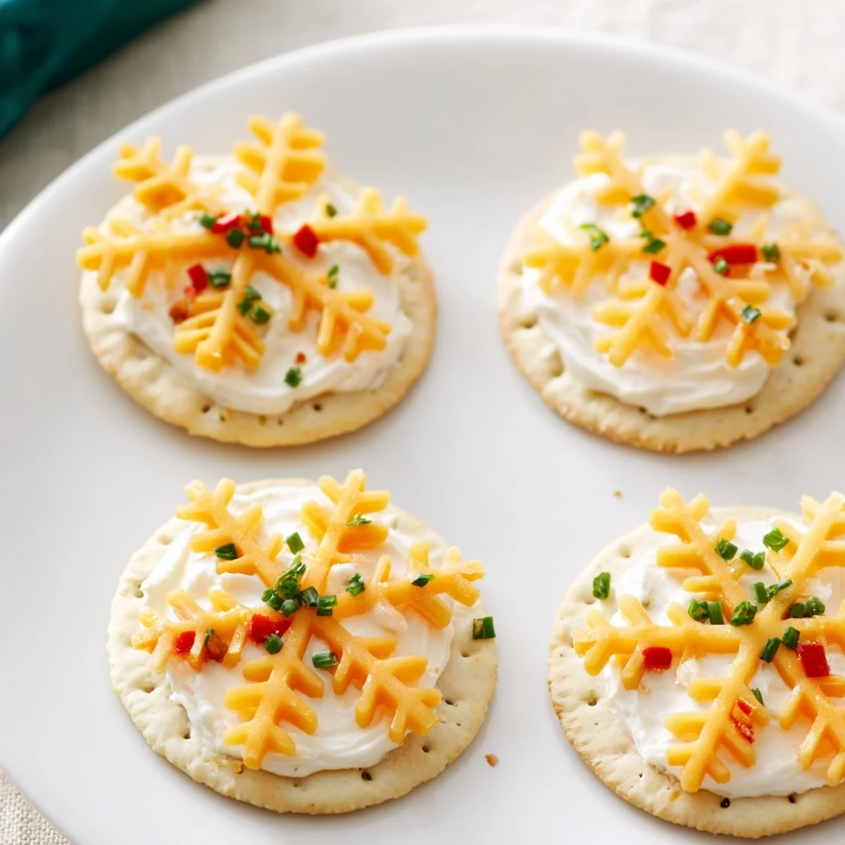 Cracker Cheese Snowflake Bites