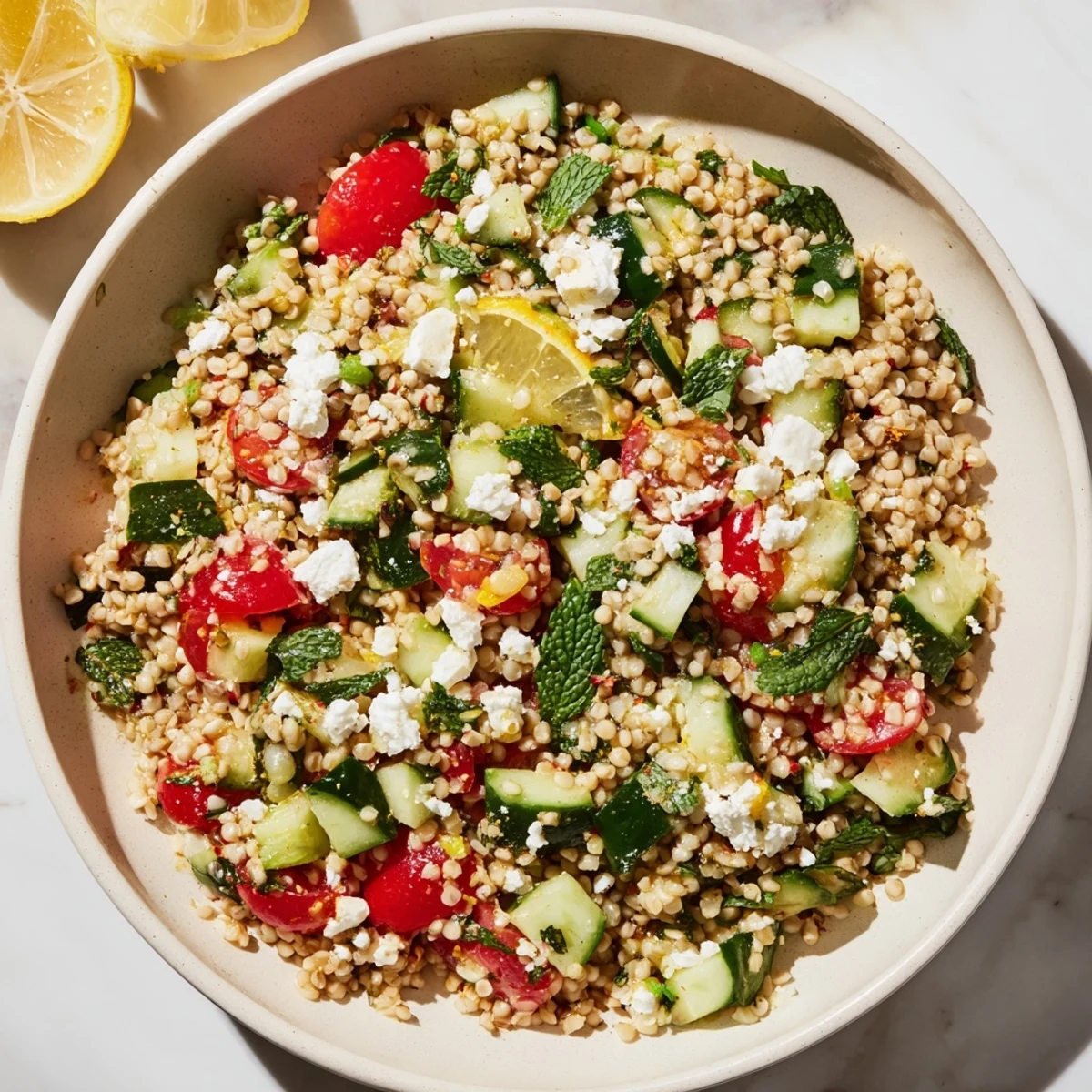 Bright Mediterranean Greek Lemon-Orzo Bean Salad with fresh dill and a vibrant lemon vinaigrette.