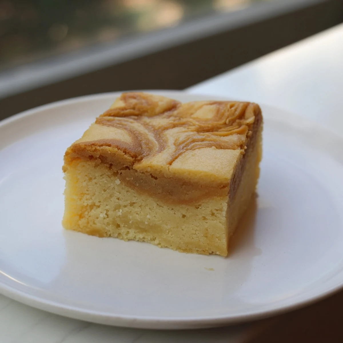 Enjoy homemade Peanut Butter Mochi Cake – imagine the soft, gluten-free dessert's delightful aroma.