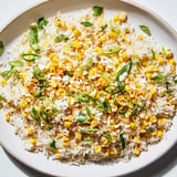 A vibrant bowl of Mexican Street Corn Rice, seasoned with lime and chili powder.