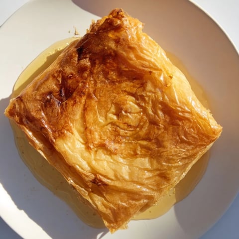 Golden-brown, flaky Moroccan Msemen pastry squares, fried to perfection, ideal for a warm breakfast treat.