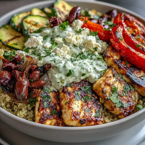 Healthy Grilled Mediterranean Bowl