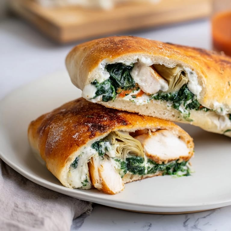 Enjoy the gooey deliciousness of an Air Fryer Spinach & Artichoke Dip grilled cheese sandwich with a crispy, golden crust.