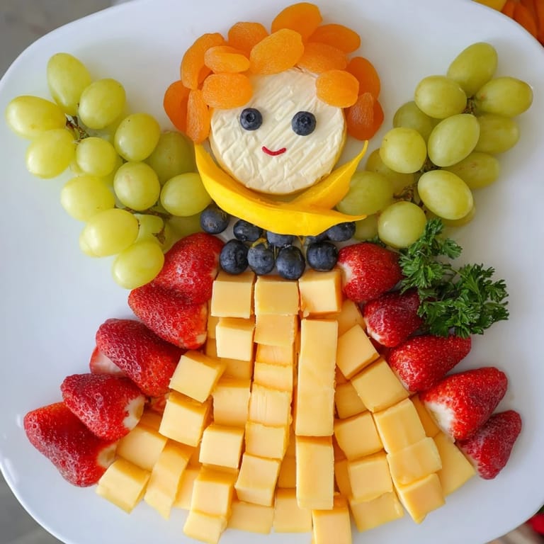 A beautifully arranged Cherub Angel Snack Tray, perfect appetizer for parties with a variety of snacks.