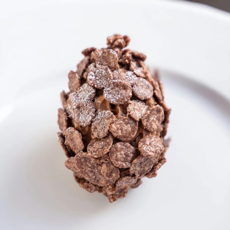 Close-up of freshly made pinecone-shaped nut butter snacks, perfect for a festive winter dessert.
