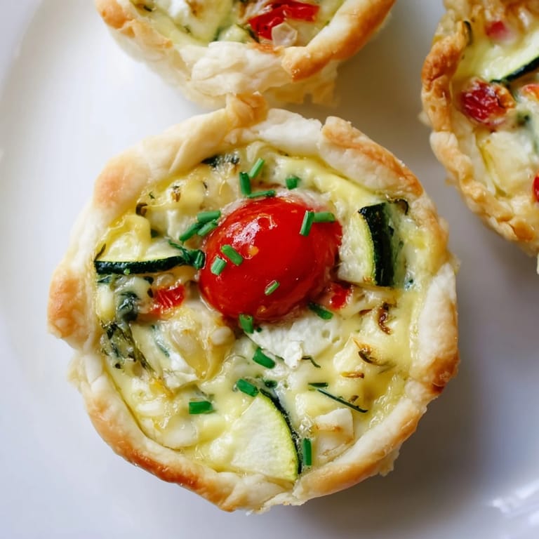 Picture this: perfectly baked Couronne Florale Mini Quiches, ideal for a charming brunch spread's centerpiece.