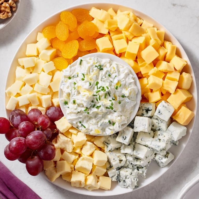 Imagine the flavors! This Celtic Cross cheese platter boasts a variety of cheeses with fresh grapes.