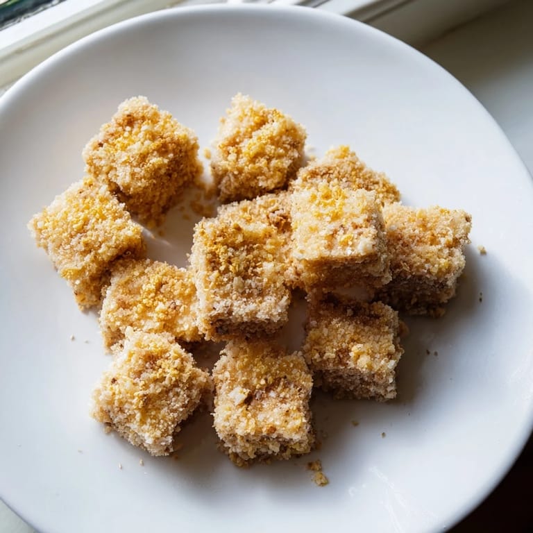 Irresistible crispy tofu nuggets, seasoned and fried until golden, ideal for sharing with friends.