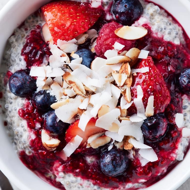 Enjoy a layered berry chia pudding: this healthy breakfast featuring fresh berries is delicious.