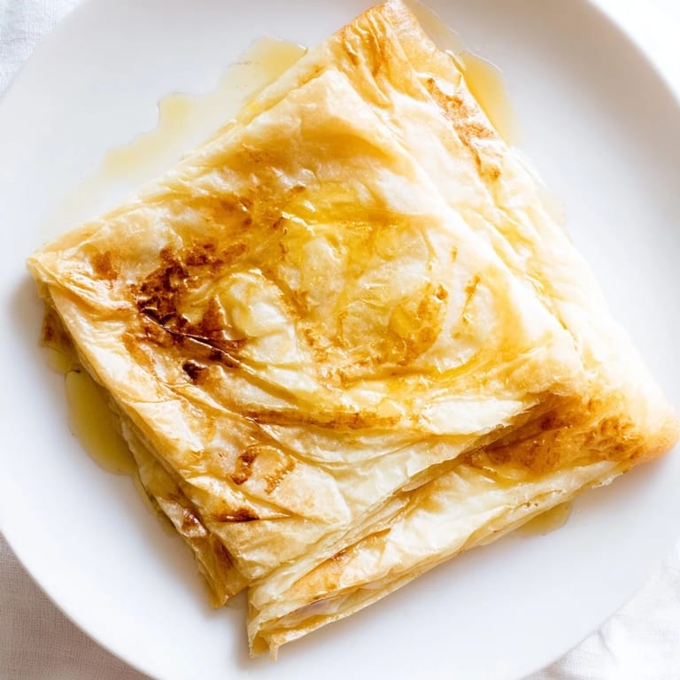 Imagine the crispy layers of Moroccan Msemen, served warm and drizzled with sweet honey for dipping.