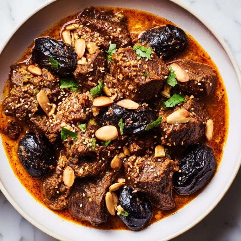 Tender lamb in flavorful spices, simmered into a delightful Moroccan Lamb Tagine.
