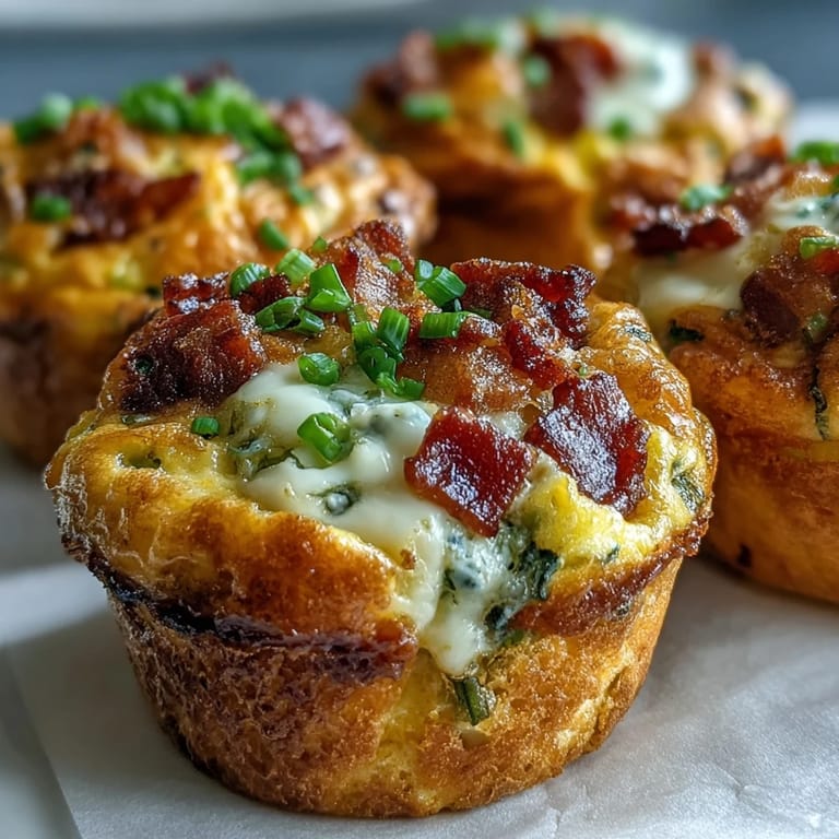 Freshly baked Breakfast Egg Muffins with peppers and cheddar, arranged on a rustic wooden board.