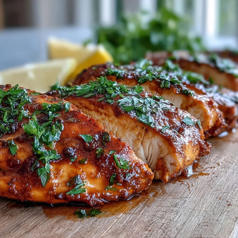 Sliced Oven Baked Chicken Breast showing moist interior, perfect for a healthy weeknight dinner.