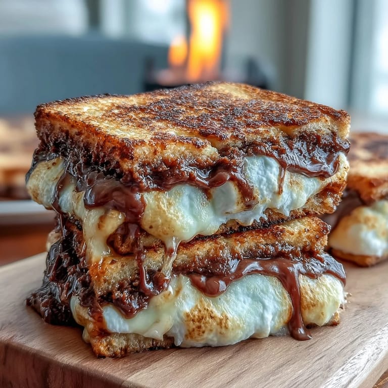 Classic campfire smores dip baked in a cast iron skillet, featuring melted chocolate and toasted marshmallows, perfect for sharing at holiday gatherings.