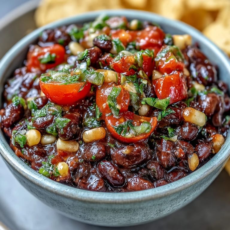 Creamy and colorful 3-Ingredient Cowboy Caviar Dip with black beans, corn, and zesty pico de gallo.